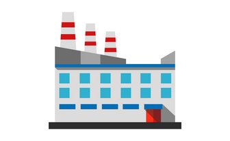 Symbolbild Illustration: Ein Fabrik oder Unternehmensgebäude
