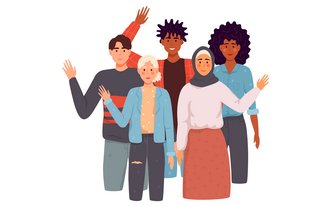 Symbolbild Illustration: Mehrere Bürger und Bürgerinnen in Ihrer Diversität
